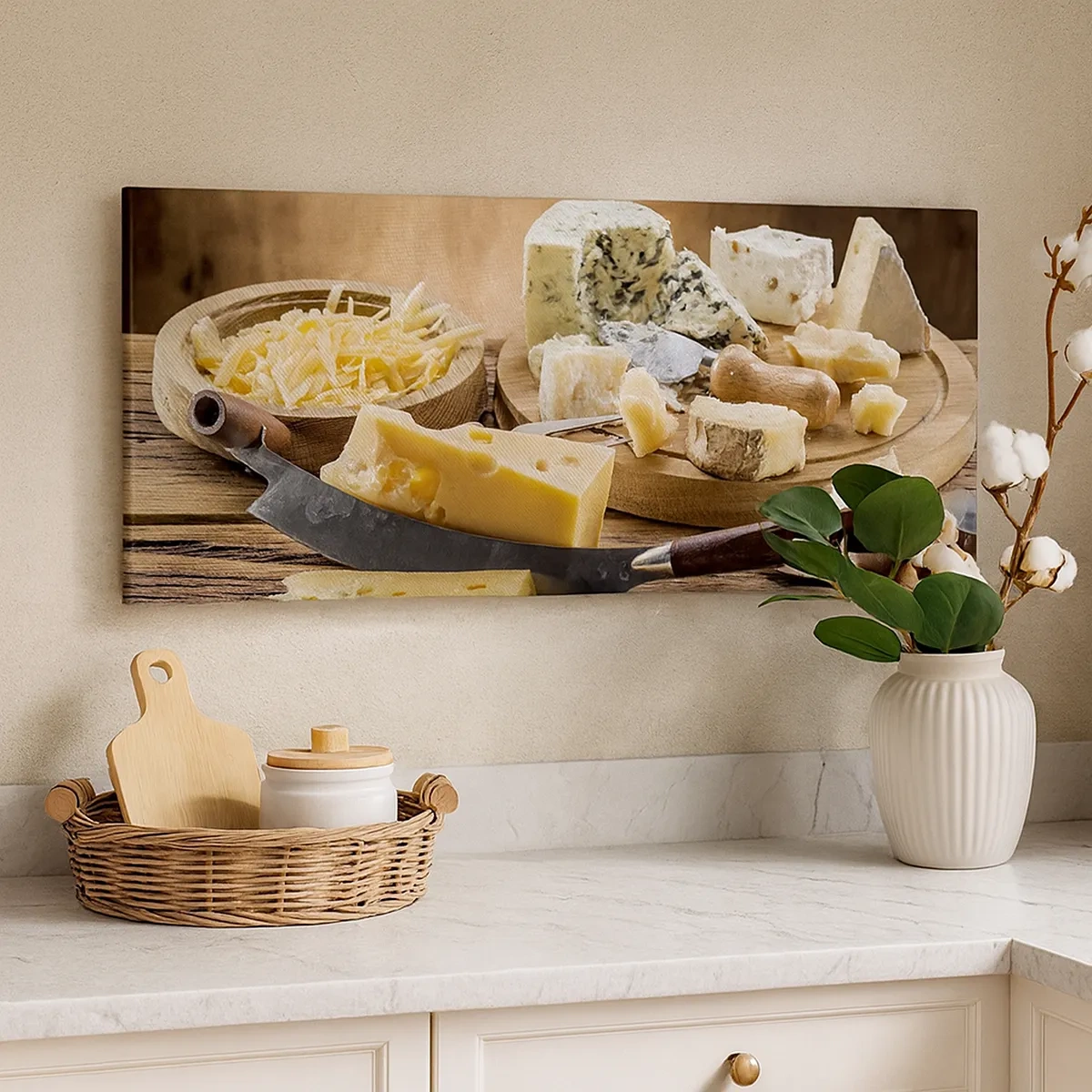 Impression sur toile - Image sur toile - Sourire au fromage - 30x30 cm