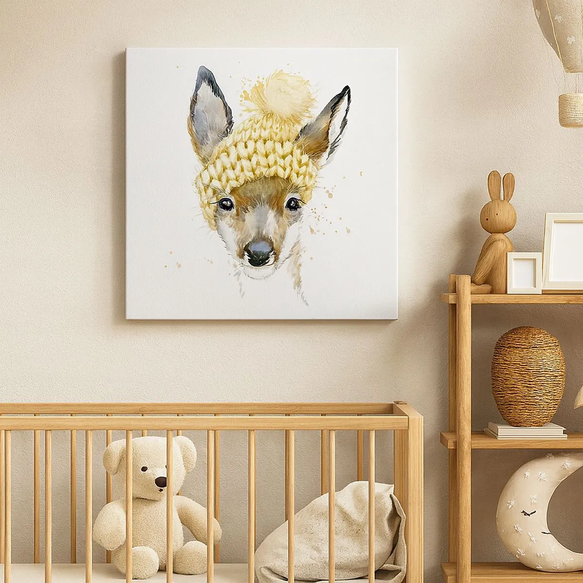 Impression sur toile - Image sur toile - Pour l'hiver dans la forêt enneigée - 30x30 cm