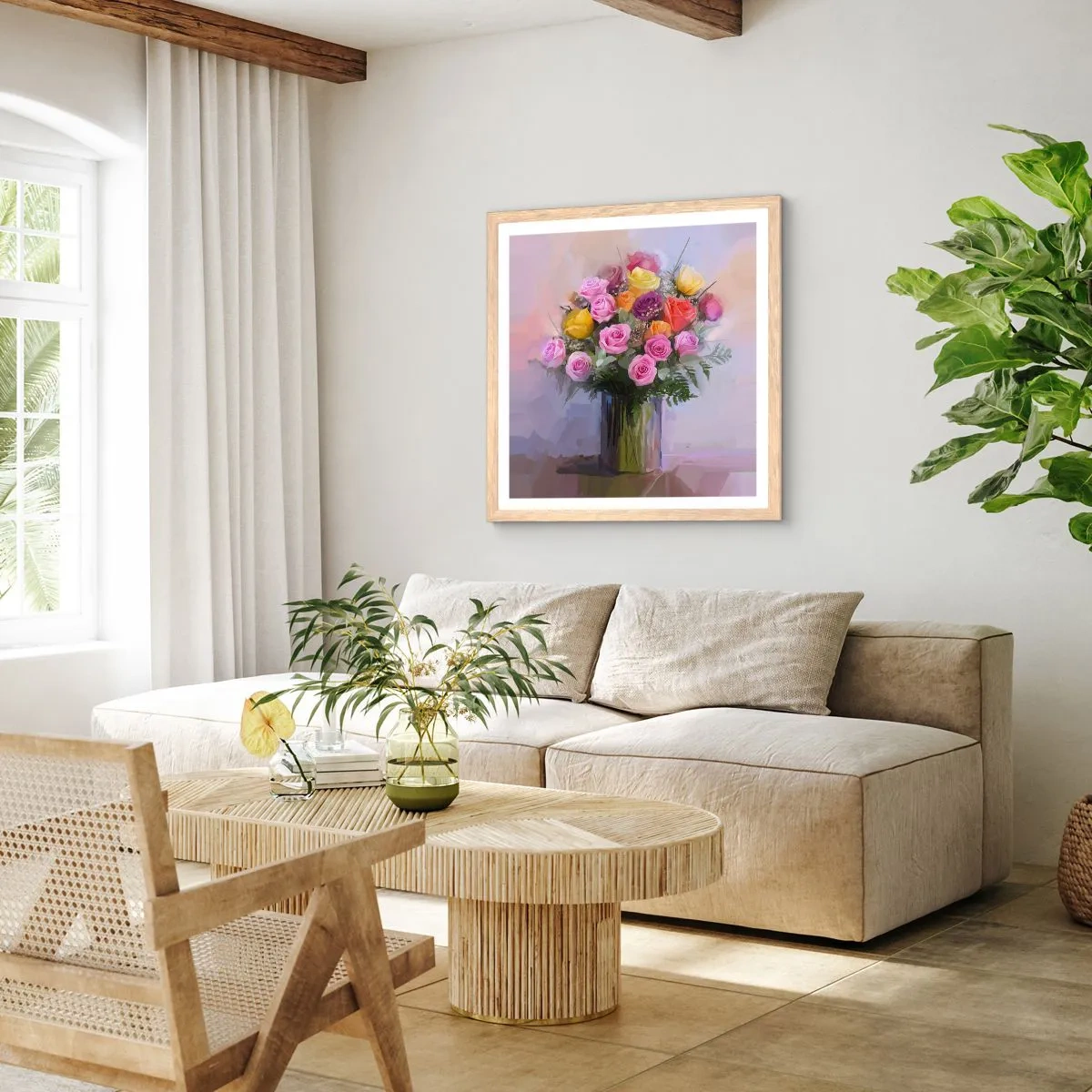 Affiche dans un chêne clair - Poster - Beauté conservée - 30x30 cm