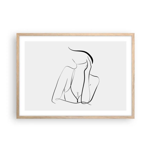 Affiche dans un chêne clair - Poster - Sur les vague d'un rêve - 70x50 cm