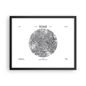 Affiche dans un cadre noir - Poster - Anatomie de Rome - 50x40 cm