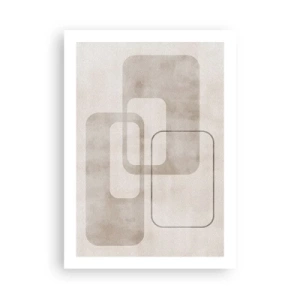 Affiche - Poster - Formes géométriques minimalistes dans des tons beiges - 50x70cm - Fugue géométrique - Décoration murale moderne pour le salon et la chambre ARTTOR