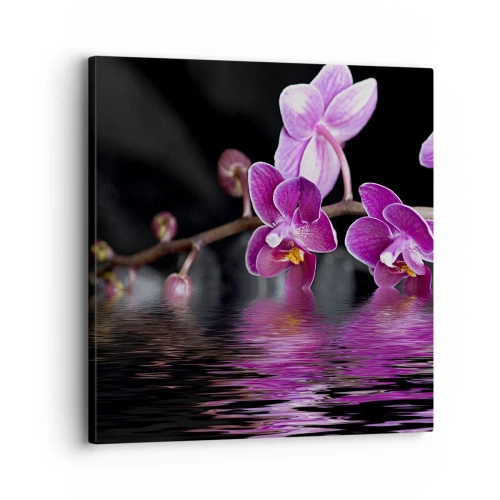 Impression sur toile - Image sur toile - Reflet lilas de la beauté - 30x30 cm