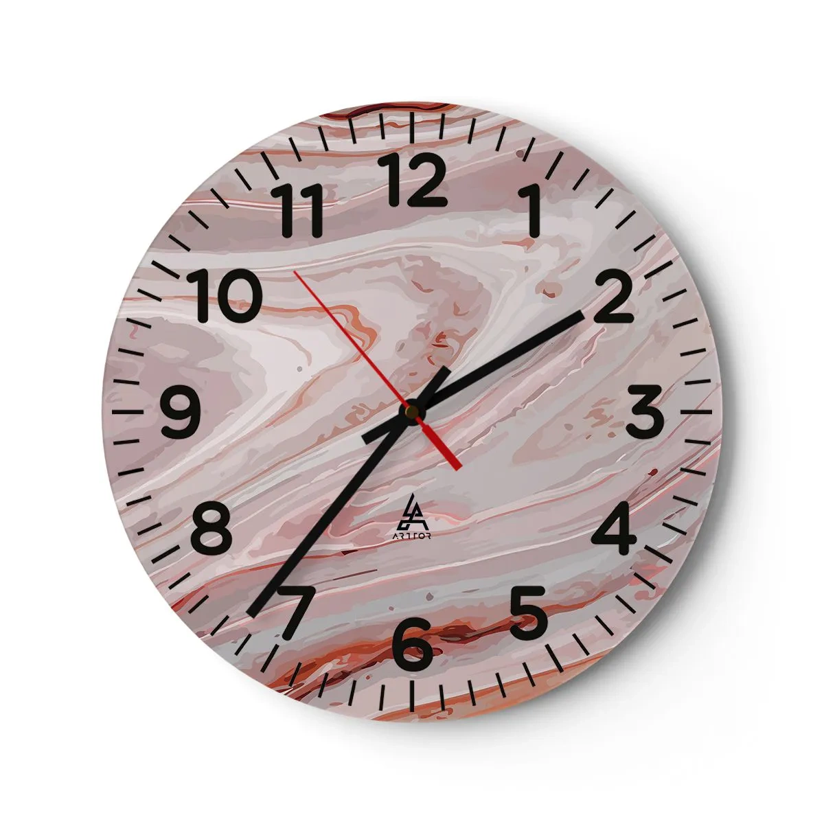Horloge murale - Pendule murale - Rose liquide - 30x30 cm