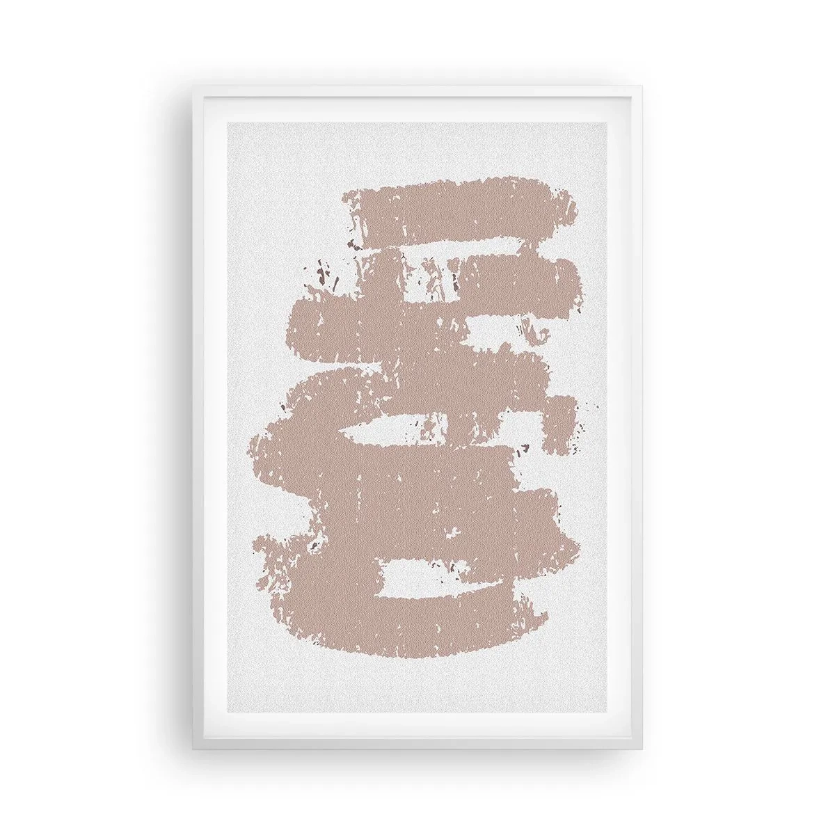 Affiche dans un cadre blanc - Poster - Abstraction en rose tendre - 61x91 cm