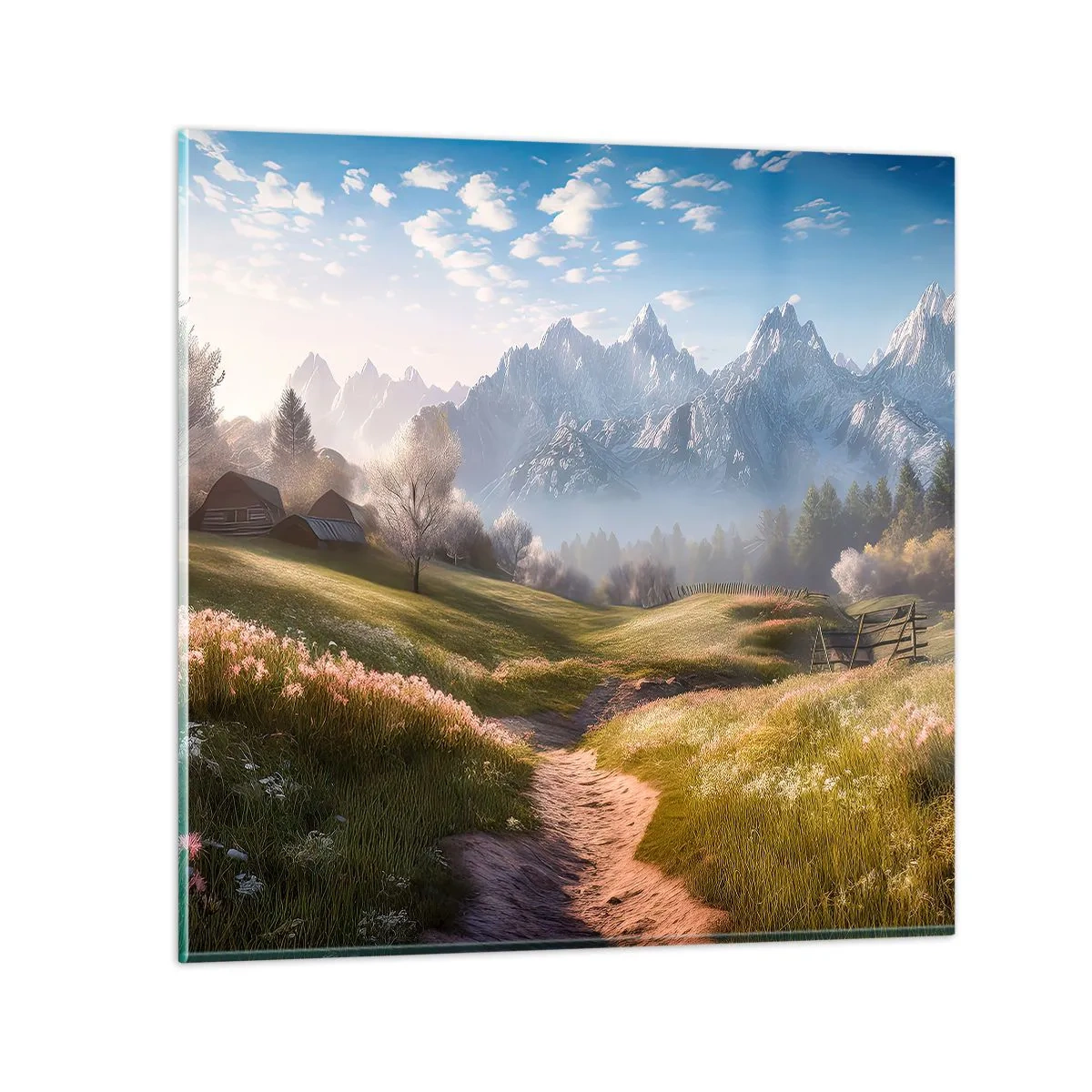 Impression sur verre - Image sur verre - Vallée idyllique - 30x30 cm