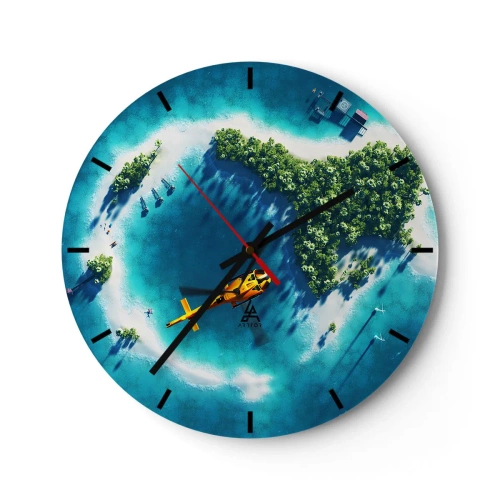 Horloge murale - Pendule murale - Achetez-vous une île - 40x40 cm