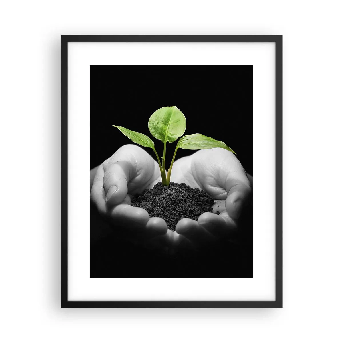 Affiche dans un cadre noir - Poster - J'aime la nature, je la protège - 40x50 cm