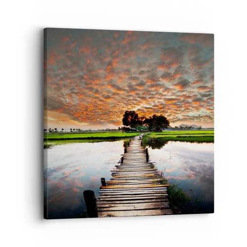 Impression sur toile - Image sur toile - Étendez vos bras - respirez - 30x30 cm
