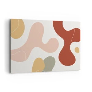 Impression sur toile - Image sur toile - Une composition abstraite aux tons pastel avec des formes dynamiques. - 120x80cm - Entrelac - Décoration murale moderne pour le salon et la chambre ARTTOR