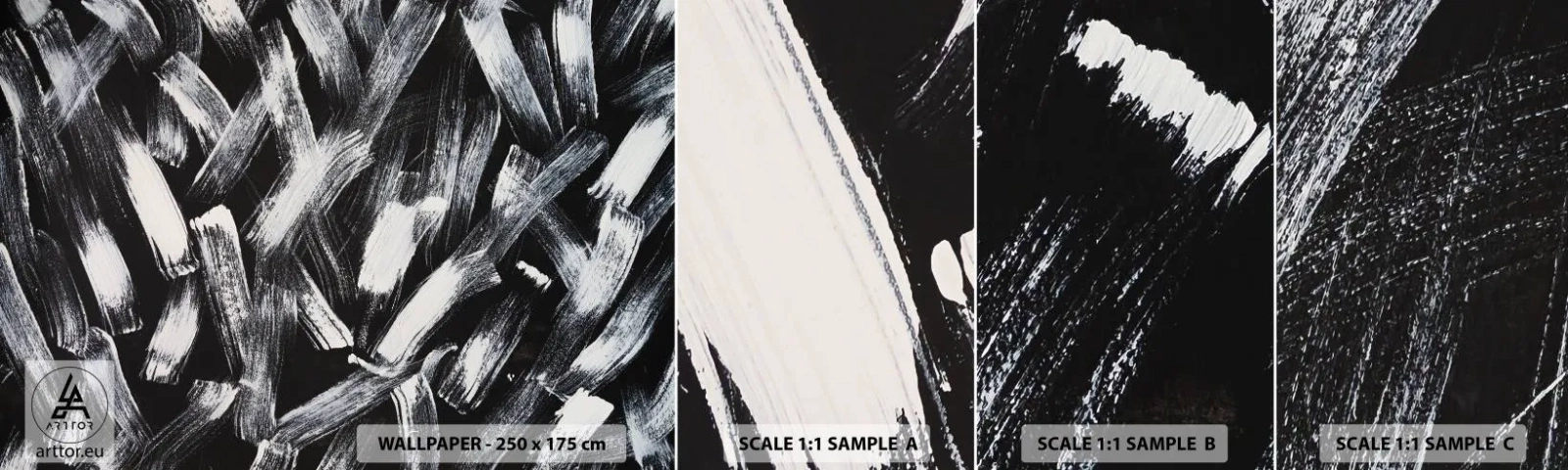 Échantillon de Papier Peint Autocollant Deluxe Sticker - L'abstraction dans l'esprit industriel - Morceau, Moderne, Brossage - 100x30 cm