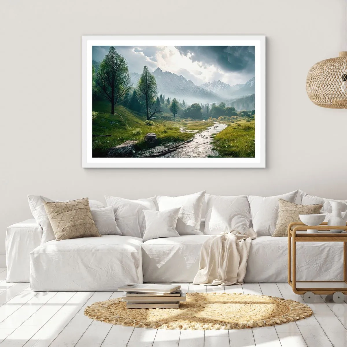 Affiche dans un cadre blanc - Poster - Aller et retour - 100x70 cm