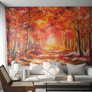 Papier Peint Autocollant Deluxe Sticker - Forêt de cuivre - Automne, Parc, Paysage - 450x315 cm