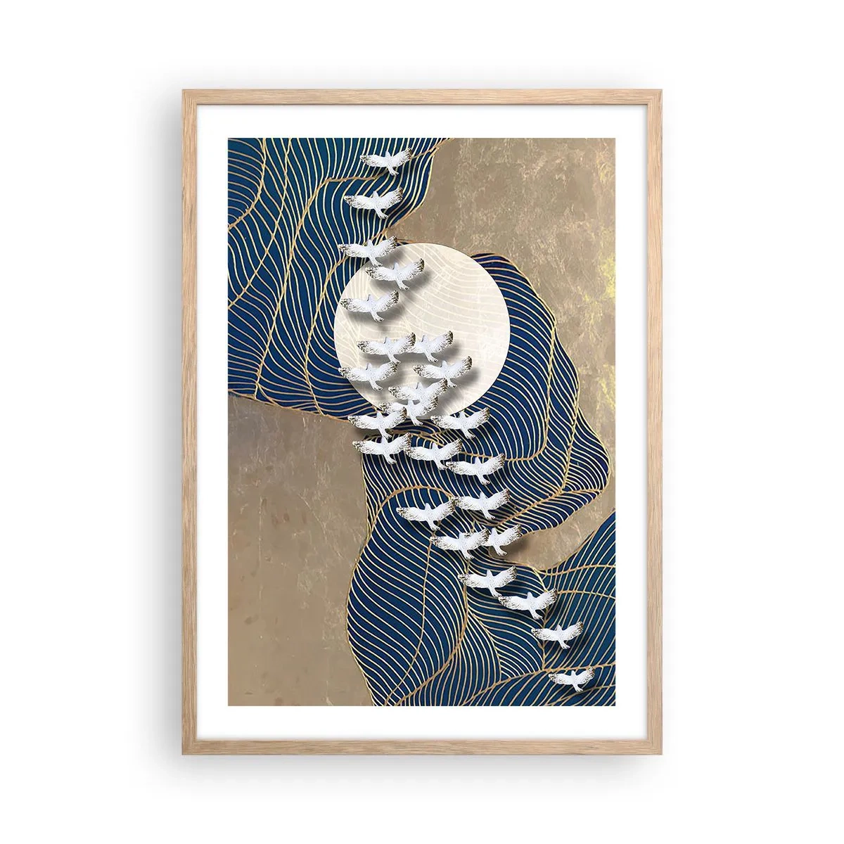 Affiche dans un chêne clair - Poster - Liberté, errance, communauté - 50x70 cm