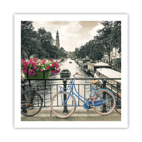 Affiche - Poster - Couleurs de rue d'Amsterdam - 60x60 cm