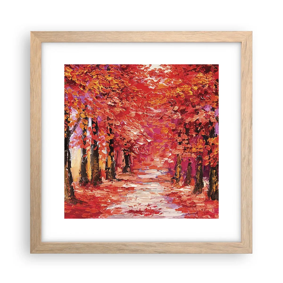 Affiche dans un chêne clair - Poster - Impression d'automne - 30x30 cm