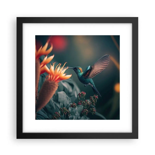 Affiche dans un cadre noir - Poster - une vie vraiment colorée - 30x30 cm