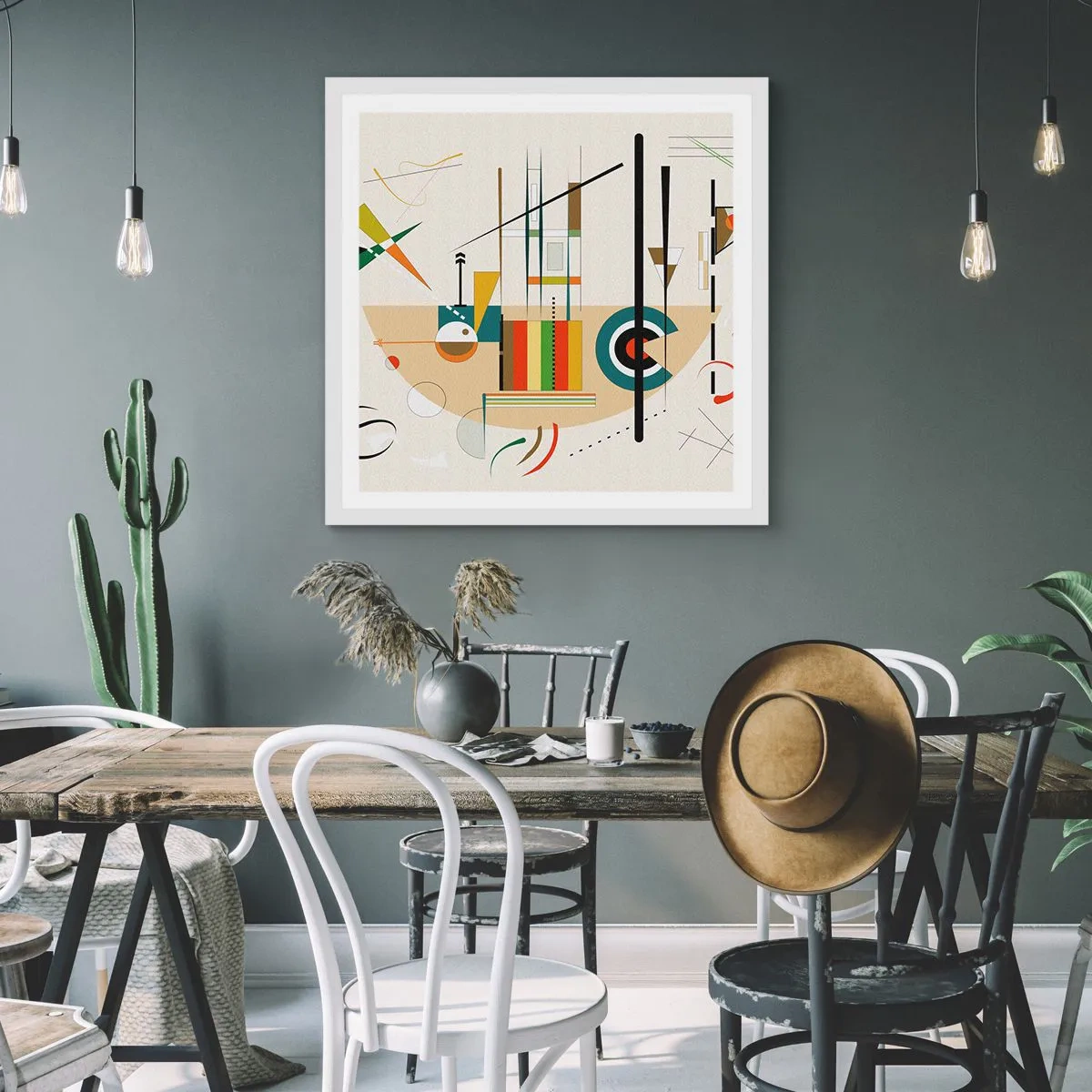 Affiche dans un cadre blanc - Poster - Et le monde s’amuse - 60x60 cm