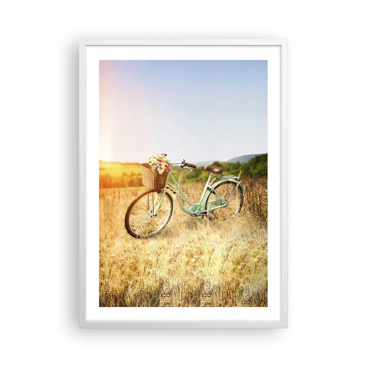 Affiche dans un cadre blanc - Poster - Je vais rester un petit moment - 50x70 cm