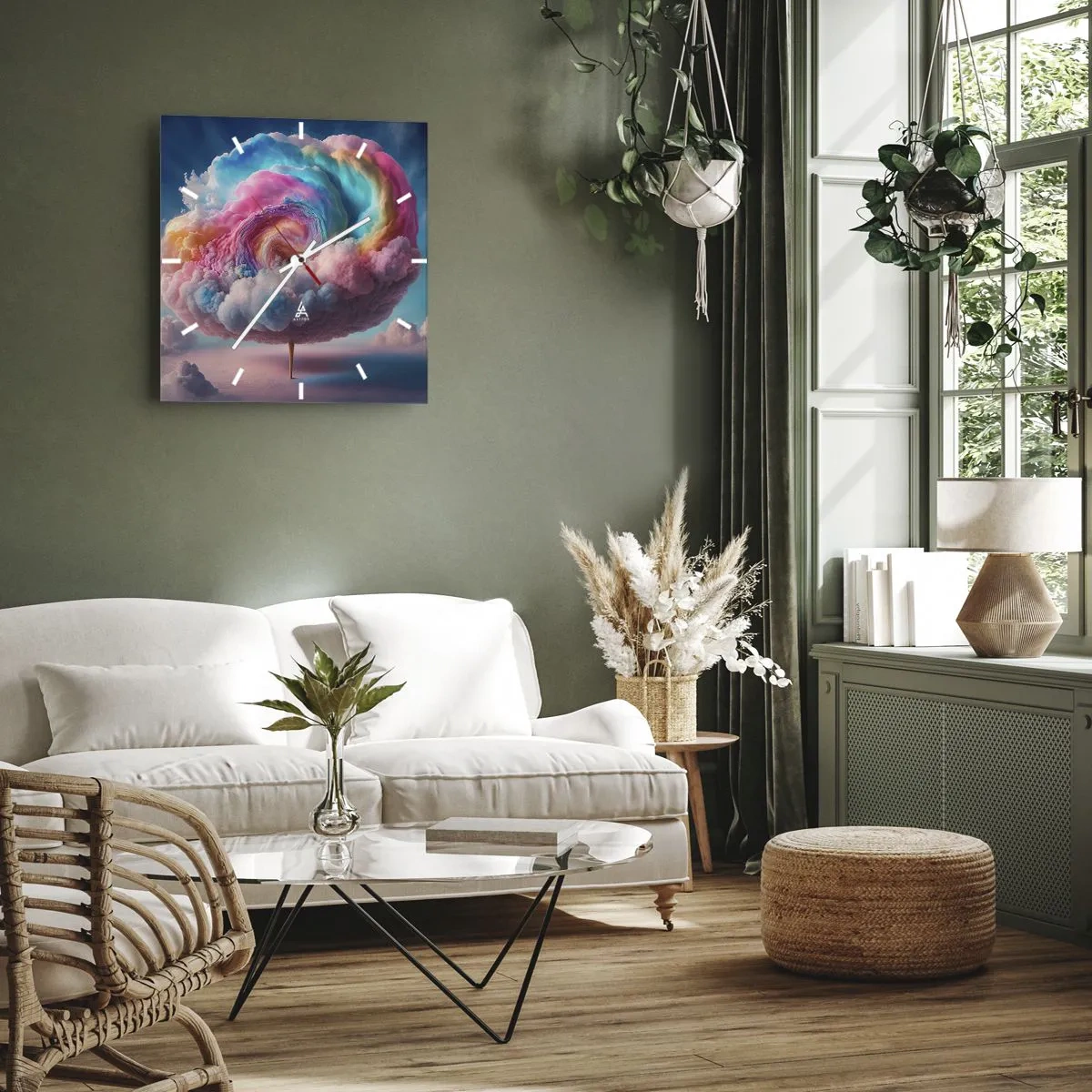 Horloge murale - Pendule murale - Le rêve d'un parc d'attractions - 30x30 cm