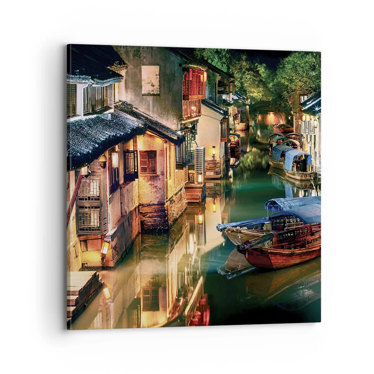 Impression sur toile - Image sur toile - Soirée dans une rue chinoise - 70x70 cm