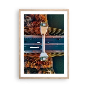 Affiche dans un chêne clair - Poster - Au dessus de l'eau et de la forêt - 50x70 cm