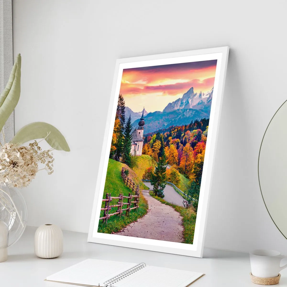 Affiche dans un cadre blanc - Poster - Paysage comme peind - 61x91 cm