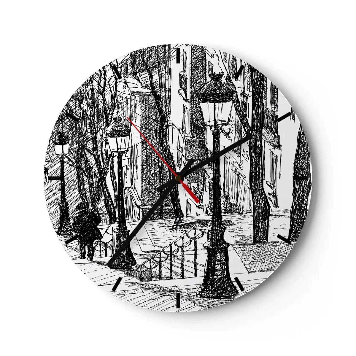 Horloge murale - Pendule murale - Une histoire d'amour ou une histoire d'horreur ? - 40x40 cm