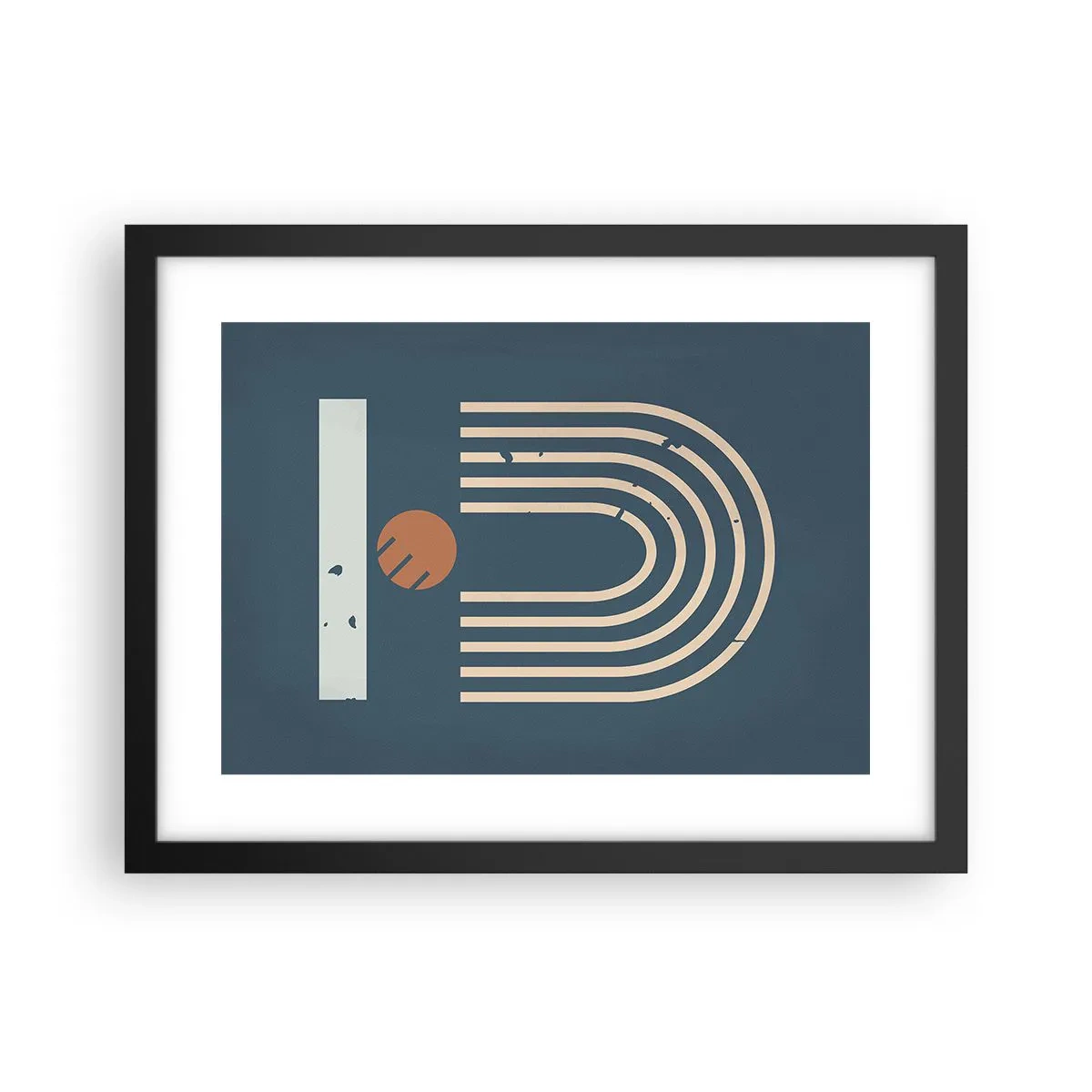 Affiche dans un cadre noir - Poster - Géométrie sur la grenade - 40x30 cm