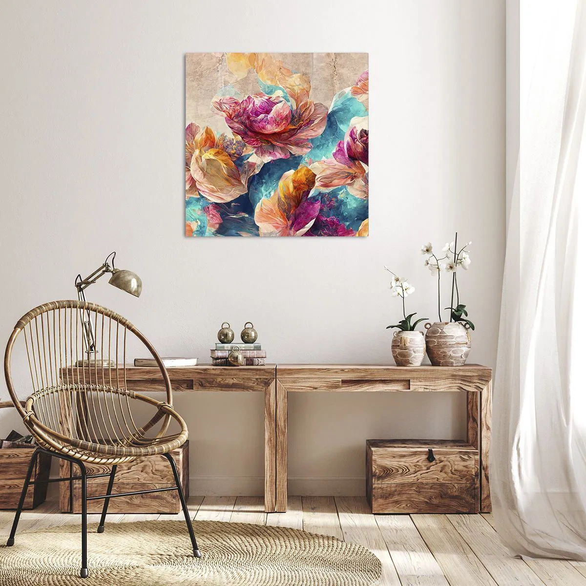 Impression sur toile - Image sur toile - Splendeur colorée du bouquet - 40x40 cm