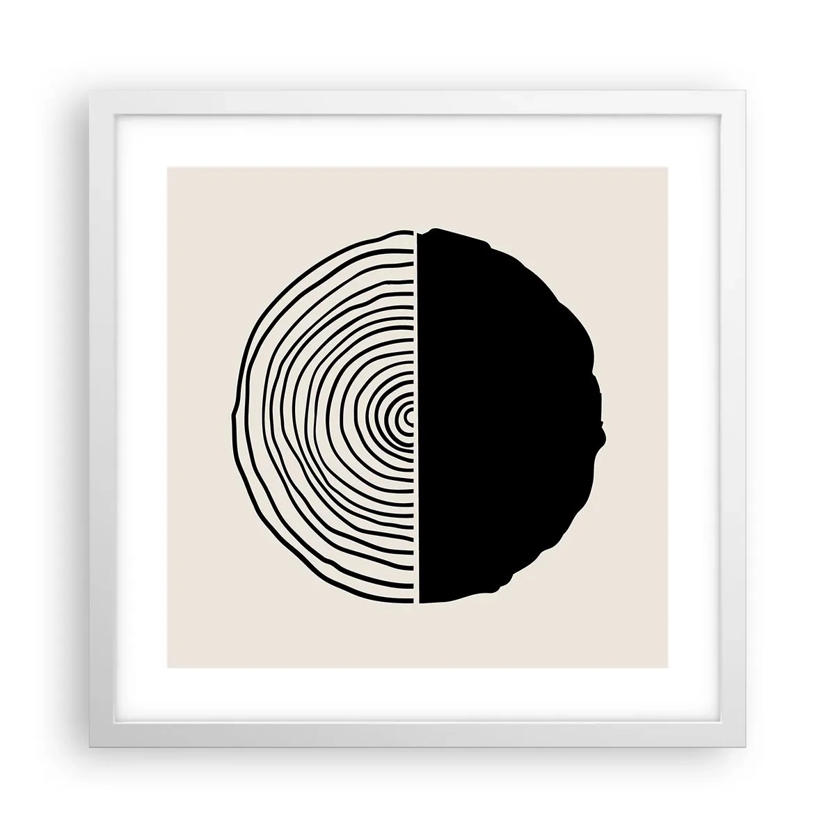Affiche dans un cadre blanc - Poster - Moitié-moitié - 40x40 cm