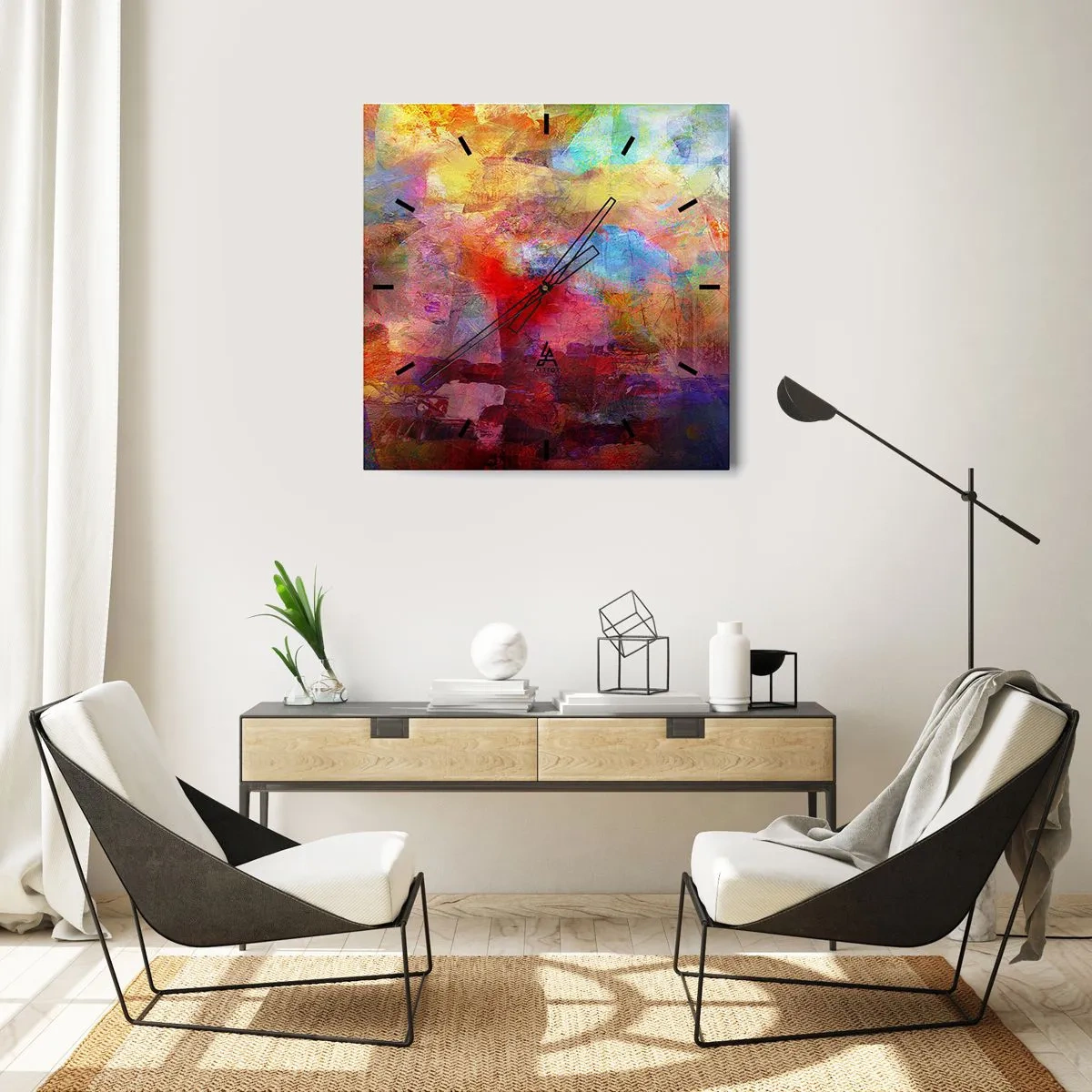 Horloge murale - Pendule murale - Regardez à l'intérieur de l'arc-en-ciel - 30x30 cm