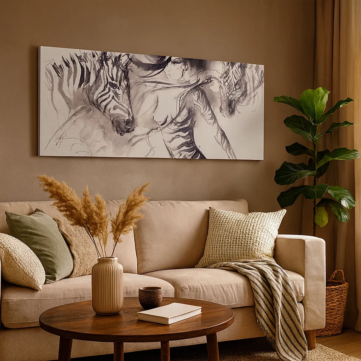 Impression sur toile - Image sur toile - Danse avec les zèbres - 30x30 cm