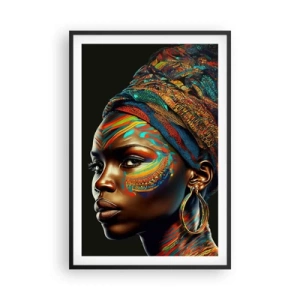 Affiche dans un cadre noir - Poster - reine africaine - 61x91 cm