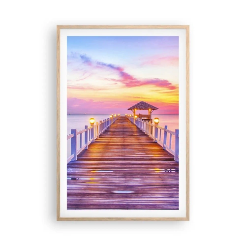 Affiche dans un chêne clair - Poster - Le silence lilas-doré du soir - 61x91 cm