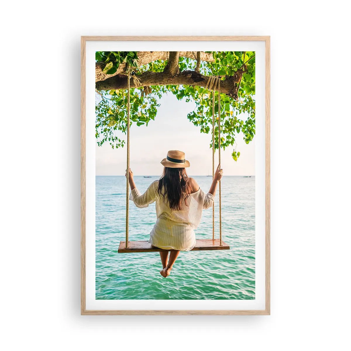 Affiche dans un chêne clair - Poster - La vie est belle - 61x91 cm