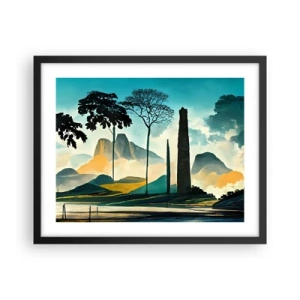 Affiche dans un cadre noir - Poster - Toujours de plus en plus haut - 50x40 cm