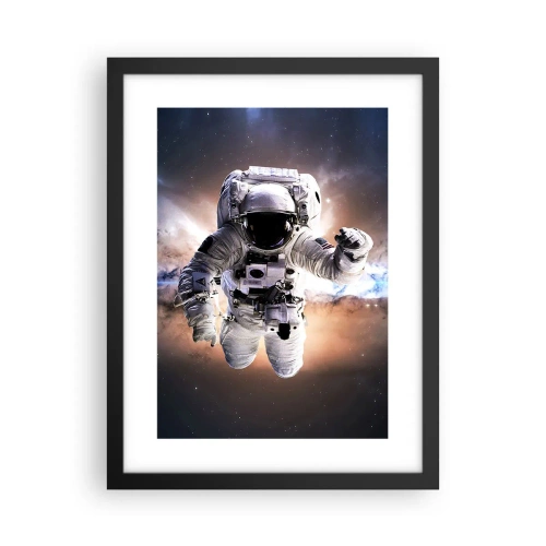 Affiche dans un cadre noir - Poster - Salutations de l'espace - 30x40 cm
