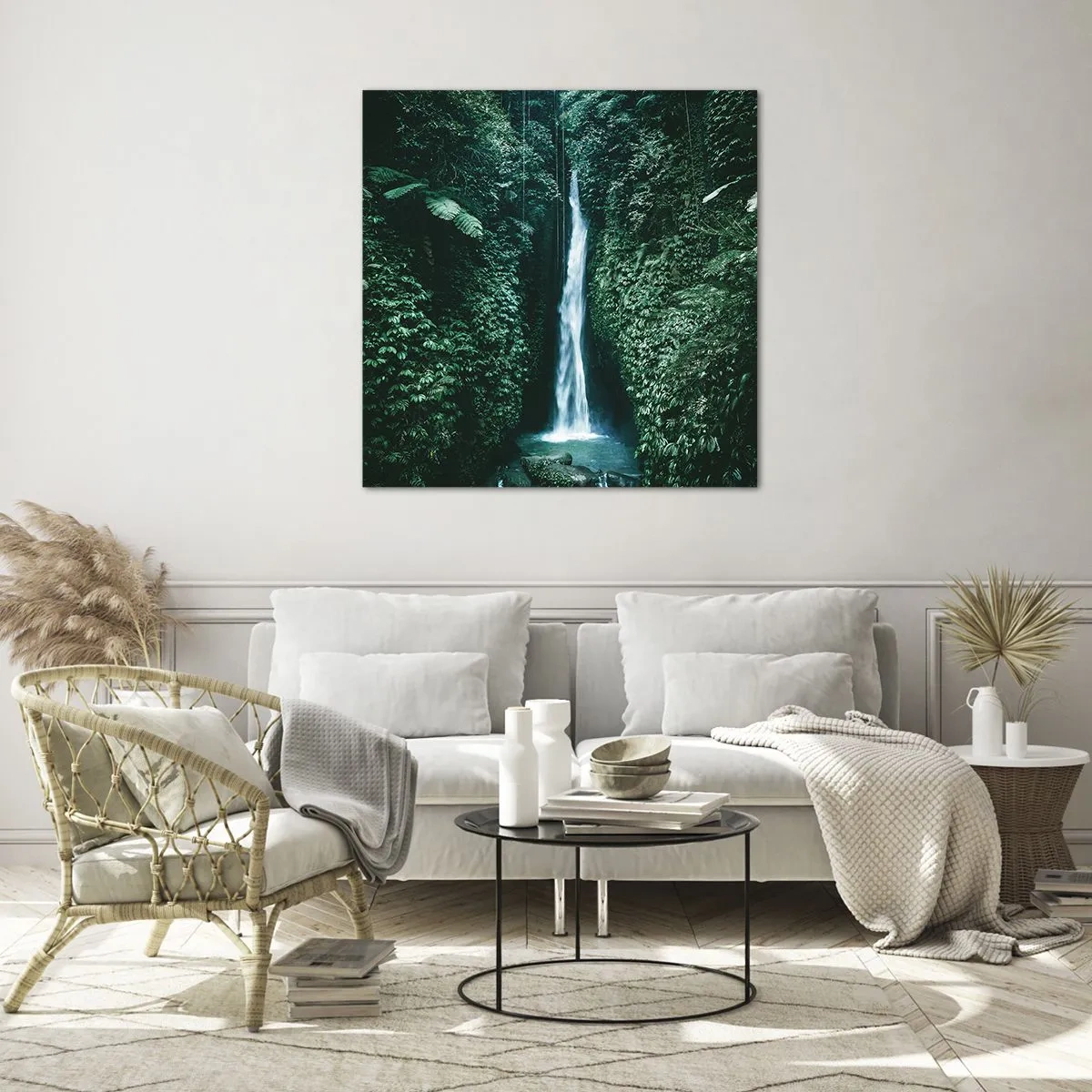 Impression sur verre - Image sur verre - Fontaine tropicale - 60x60 cm