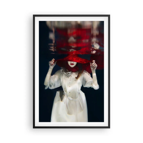 Affiche dans un cadre noir - Poster - Femme mystérieuse - 61x91 cm