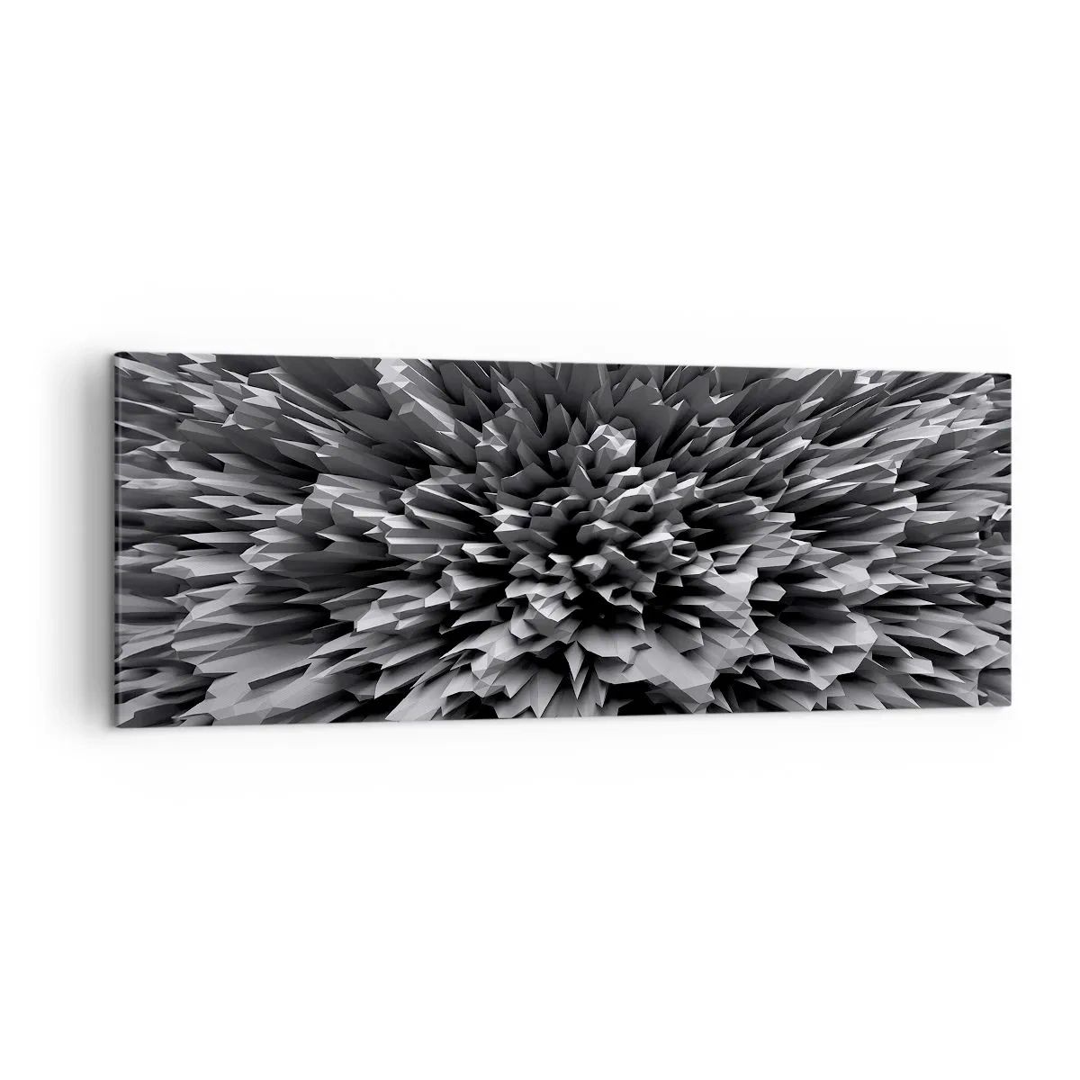 Impression sur toile - Image sur toile - Structure abstraite en nuances de gris - 140x50cm - Ça ne peut pas être plus dur que ça - Décoration murale moderne pour le salon et la chambre ARTTOR