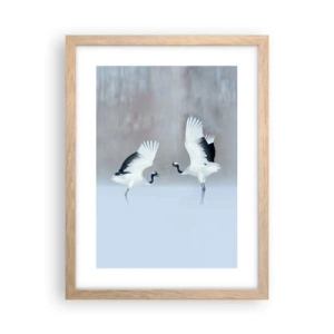 Affiche dans un chêne clair - Poster - Danse dans le brouillard - 30x40 cm