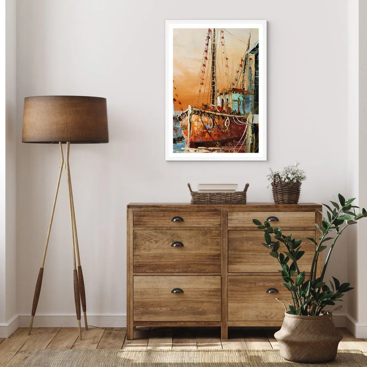 Affiche dans un cadre blanc - Poster - Retour tranquille - 70x100 cm