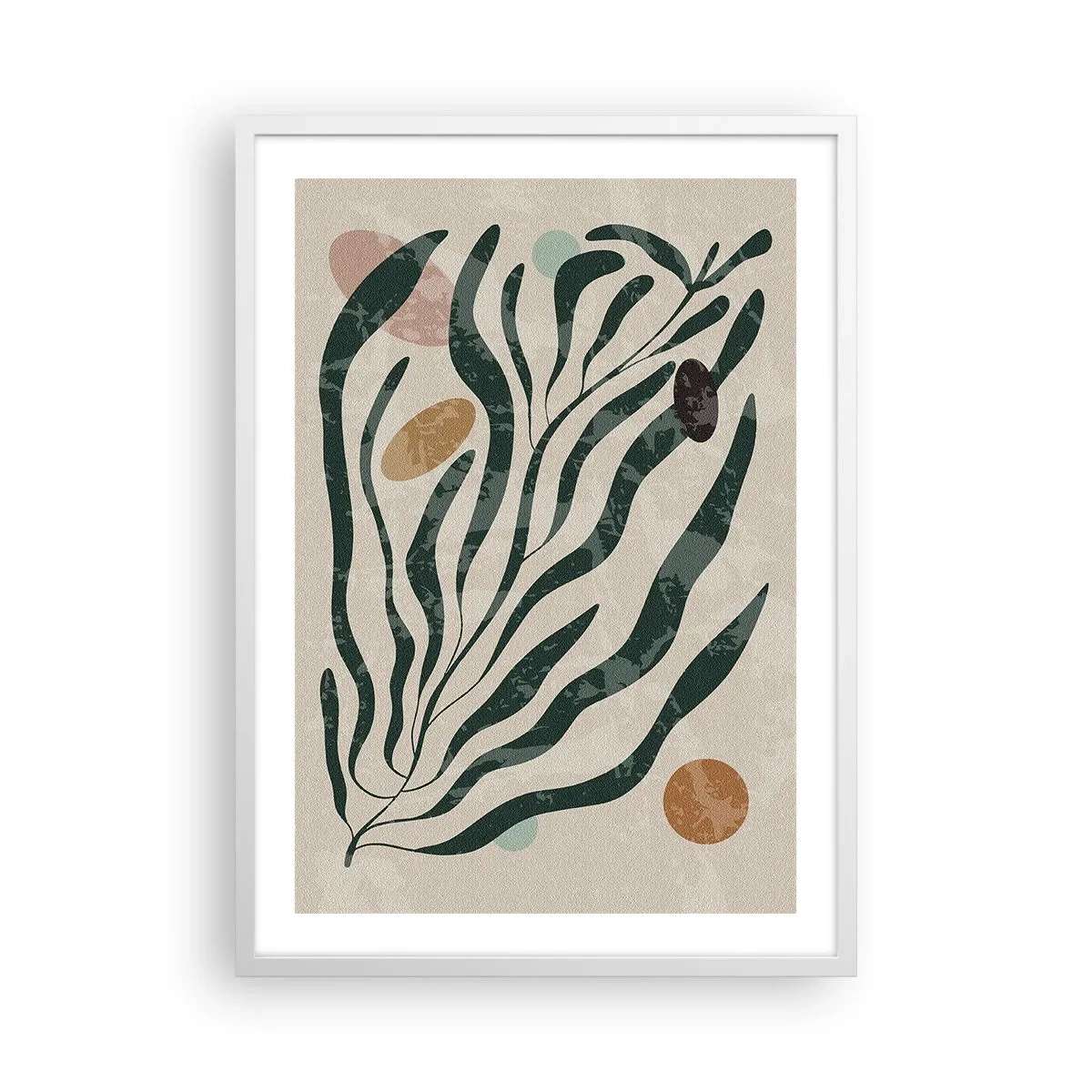 Affiche dans un cadre blanc - Poster - Parmi la verdure - 50x70 cm