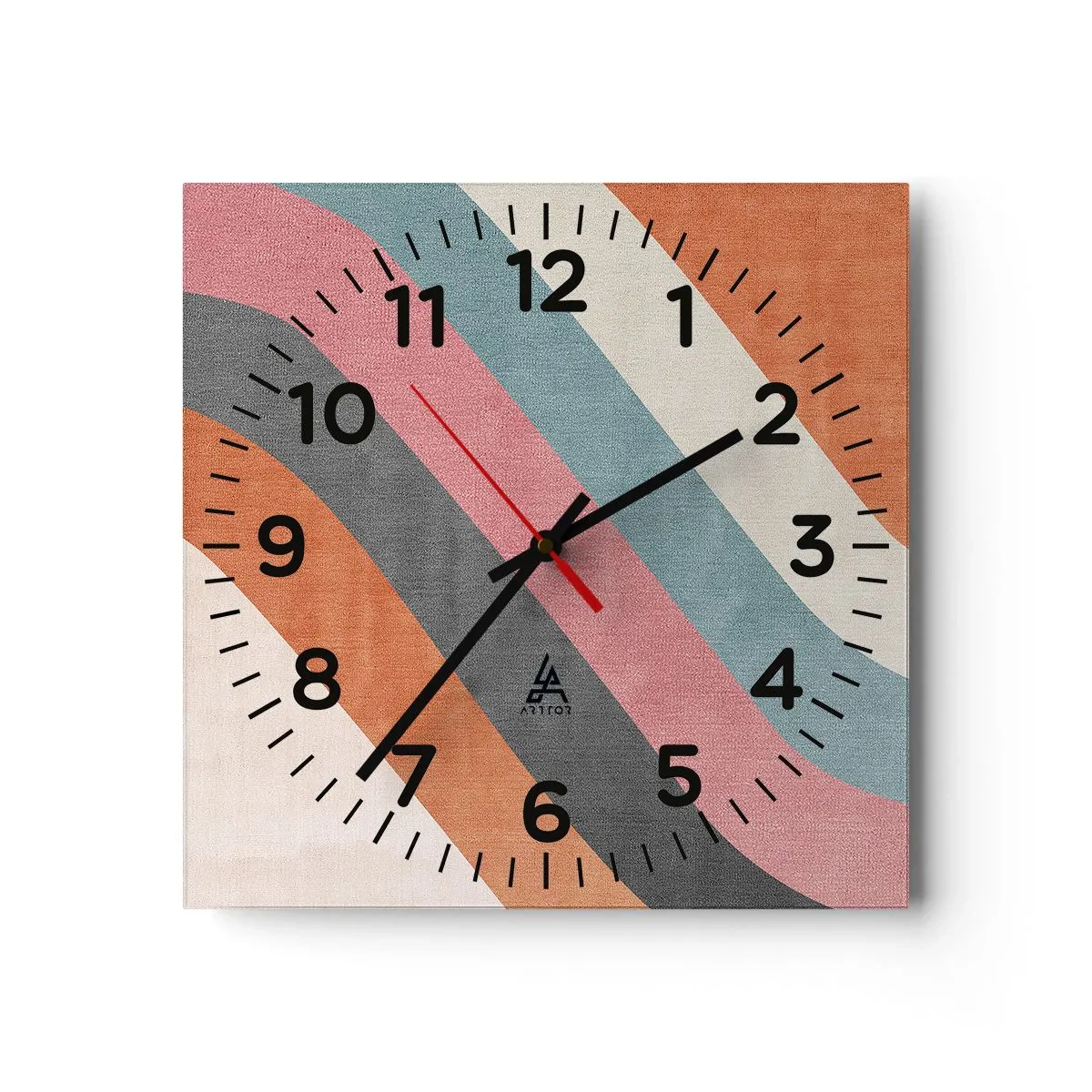 Horloge murale - Pendule murale - Composition diagonale – mouvement - 40x40 cm