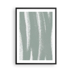 Affiche dans un cadre noir - Poster - Une composition minimaliste dans les tons de vert et de blanc - 50x70cm - Abstraction dans un climat hivernal - Décoration murale moderne pour le salon et la chambre ARTTOR