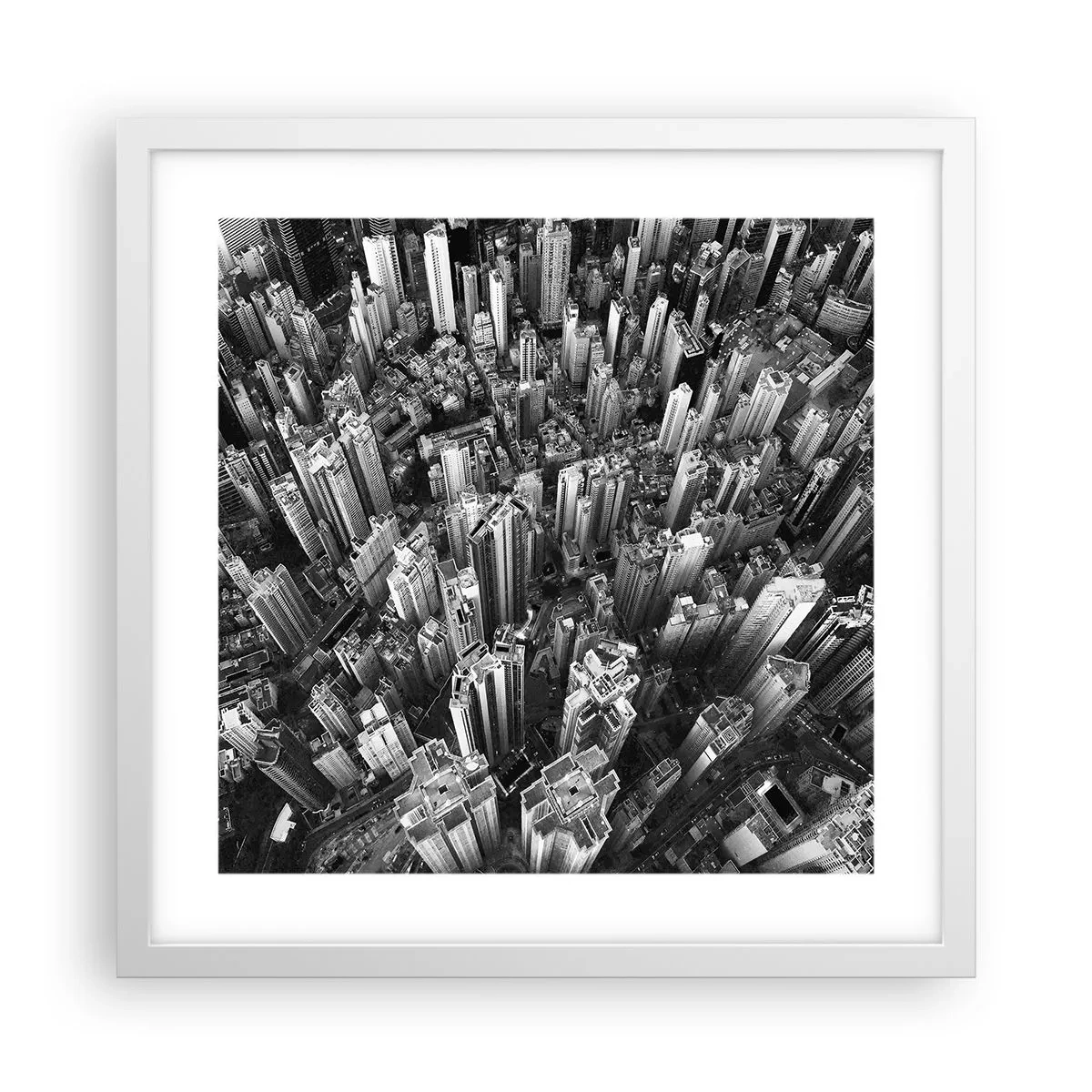 Affiche dans un cadre blanc - Poster - Toujours de plus en plus haut - 40x40 cm