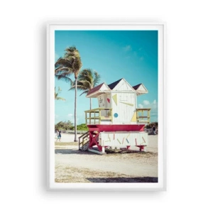 Affiche dans un cadre blanc - Poster - Une belle journée devant toi - 70x100 cm