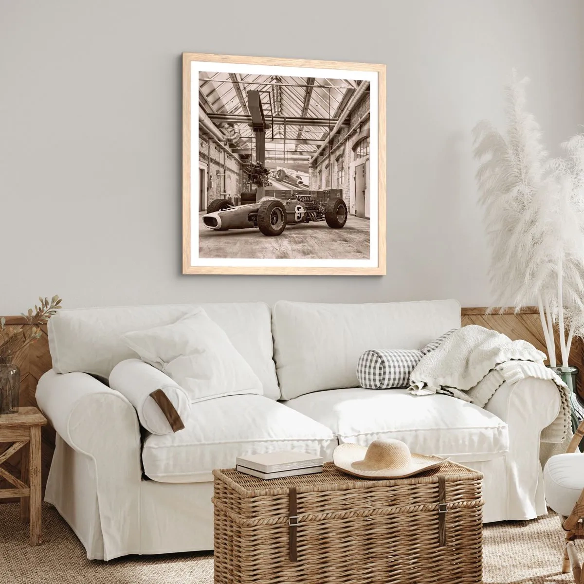 Affiche dans un chêne clair - Poster - Le repos du guerrier - 50x50 cm