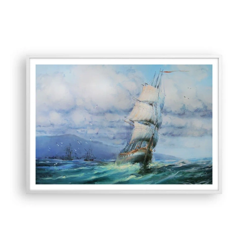 Affiche dans un cadre blanc - Poster - Vents favorables - 100x70 cm
